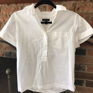 J Crew white button up top